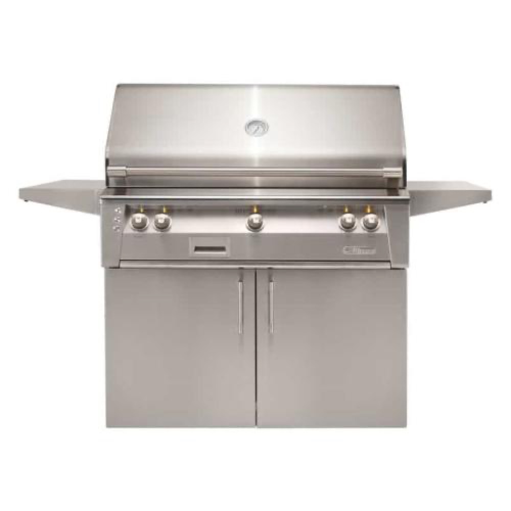 Alfresco Grills ALXE 42-Inch 3-Burner Freestanding Natural Gas Grill with Sear Zone and Rear Infrared Burner - Light Green
