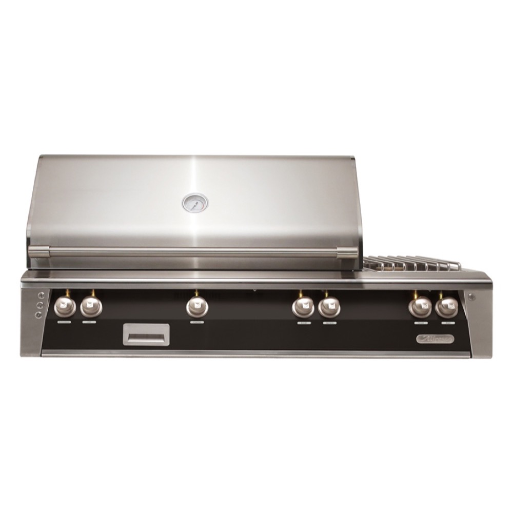 Alfresco Grills ALXE 56-Inch 3-Burner Built-In Propane Gas Grill with Rear Infrared Burner and Side Burner - Jet Black Matte