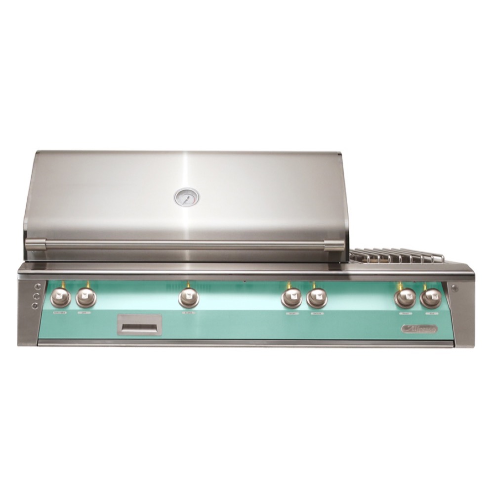 Alfresco Grills ALXE 56-Inch 3-Burner Built-In Propane Gas Grill with Rear Infrared Burner and Side Burner - Light Green