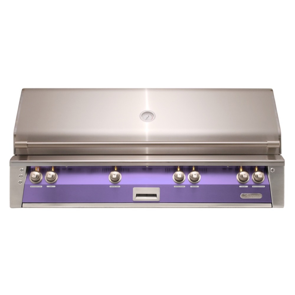 Alfresco Grills ALXE 56-Inch 4-Burner Built-In Natural Gas Grill with Sear Zone and Rear Infrared Burner  - Blue Lilac