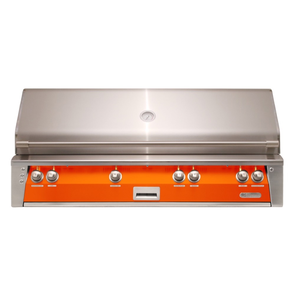 Alfresco Grills ALXE 56-Inch 4-Burner Built-In Propane Gas Grill with Sear Zone and Rear Infrared Burner  - Luminous Orange