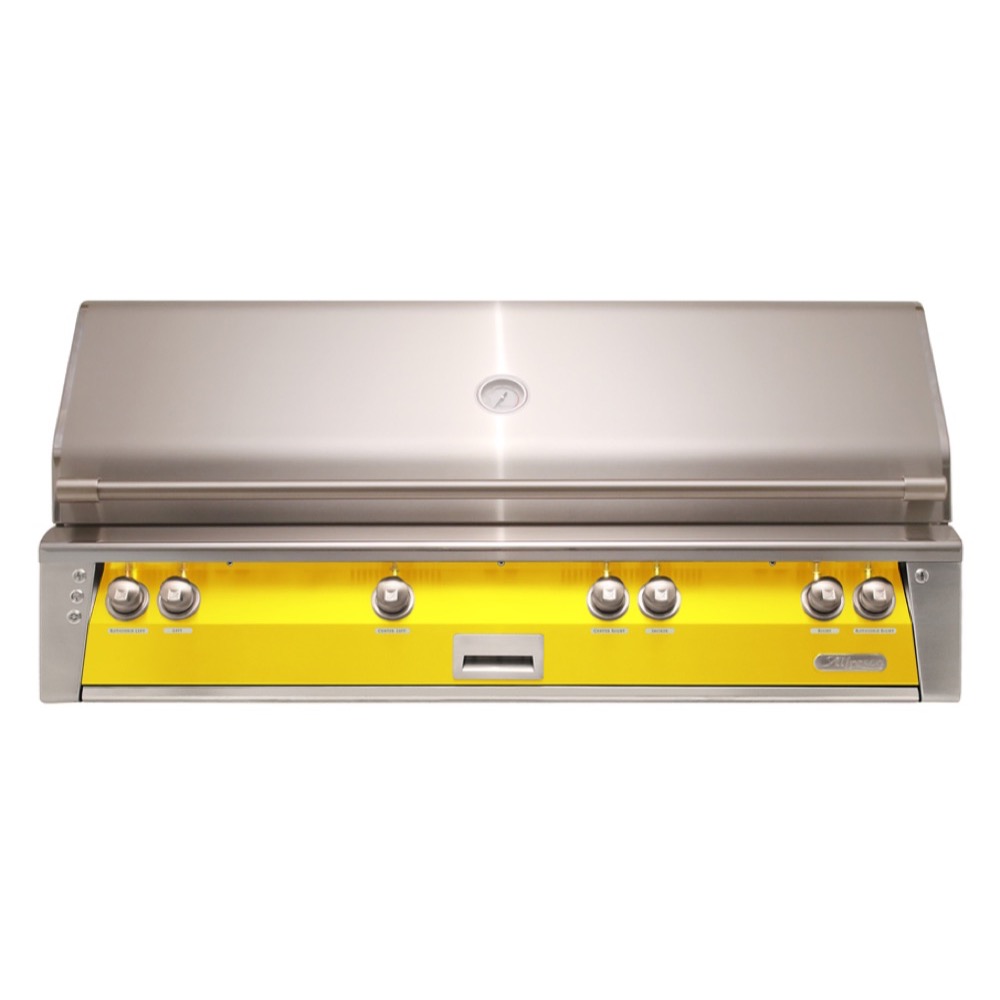 Alfresco Grills ALXE 56-Inch 4-Burner Built-In Natural Gas Grill with Sear Zone and Rear Infrared Burner  - Traffic Yellow