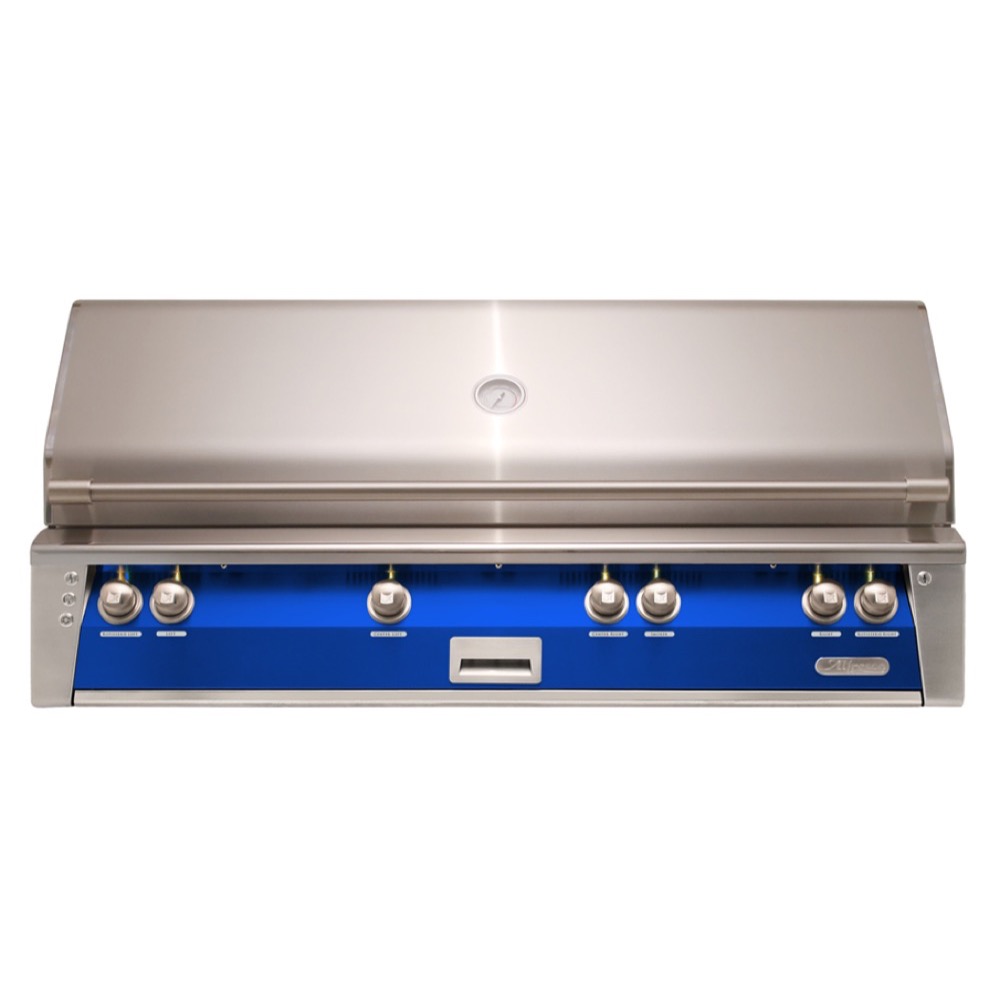 Alfresco Grills ALXE 56-Inch 4-Burner Built-In Natural Gas Grill with Sear Zone and Rear Infrared Burner  - Ultramarine Blue