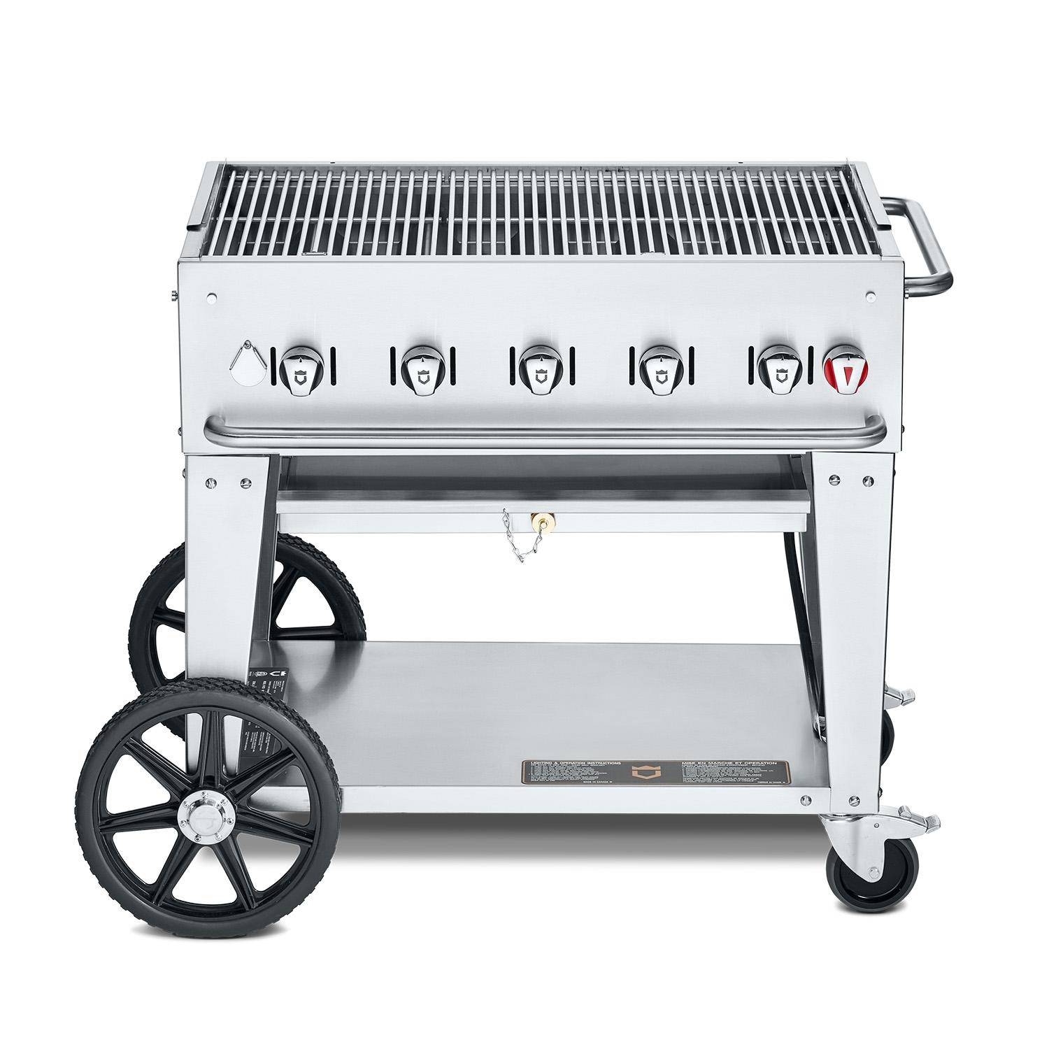 Crown Verity Professional Mobile Series 36-Inch 5-Burner Stainless Steel Freestanding Natural Gas Grill