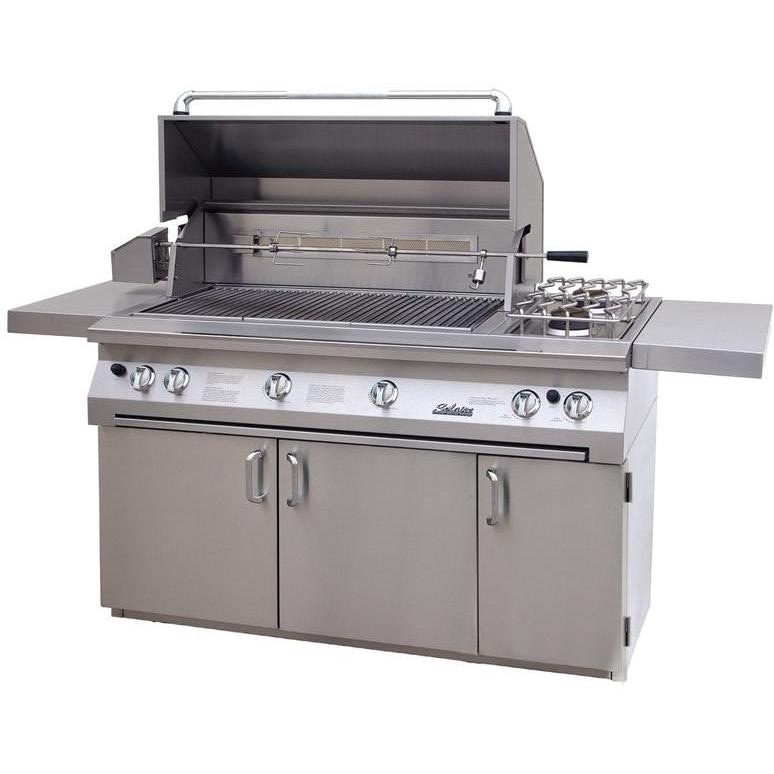 Solaire 56-Inch Freestanding InfraVection Natural Gas Grill with Rotisserie & Double Side Burner With One Infrared Burner on Standard Cart