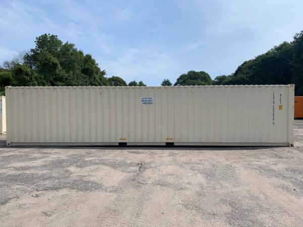 New 40 ft Standard Height Shipping Container – Beige, Blue, Red