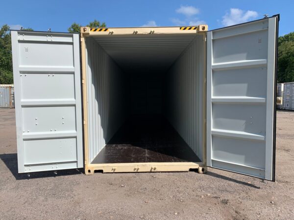 Used 40 ft High Cube Double-Door Shipping Container – Beige or Blue - Image 18