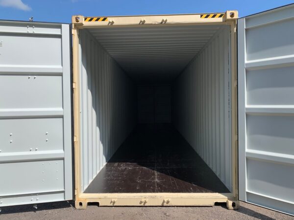 Used 40 ft High Cube Double-Door Shipping Container – Beige or Blue - Image 19