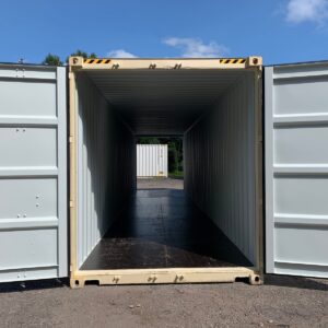 Used 40 ft High Cube Double-Door Shipping Container – Beige or Blue