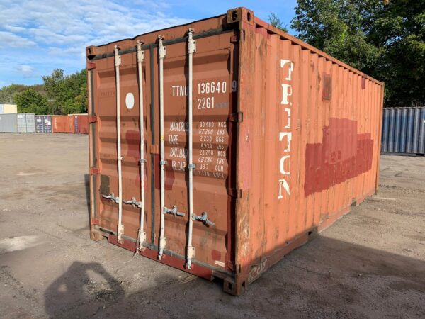 Used 20 ft Standard Height Shipping Container – Blue or Red