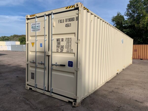New 40 ft High Cube Double-Door Shipping Container – Beige, Blue, Red - Image 8