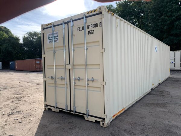 New 40 ft High Cube Double-Door Shipping Container – Beige, Blue, Red - Image 12