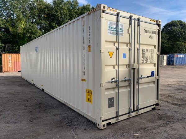 New 40 ft High Cube Double-Door Shipping Container – Beige, Blue, Red - Image 14