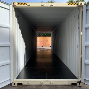 New 40 ft High Cube Double-Door Shipping Container – Beige, Blue, Red