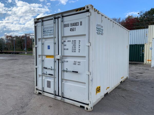 Used High Cube Shipping Container – White, Blue, Green - Image 9