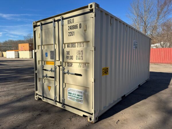 New 20 ft Double-Door Shipping Container – Beige - Image 9