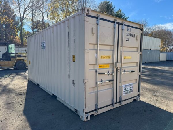 New 20 ft Double-Door Shipping Container – Beige - Image 11