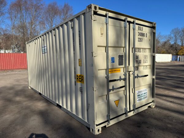 New 20 ft Double-Door Shipping Container – Beige - Image 15