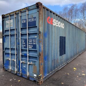 As-is 40 ft High Cube Shipping Container – Blue