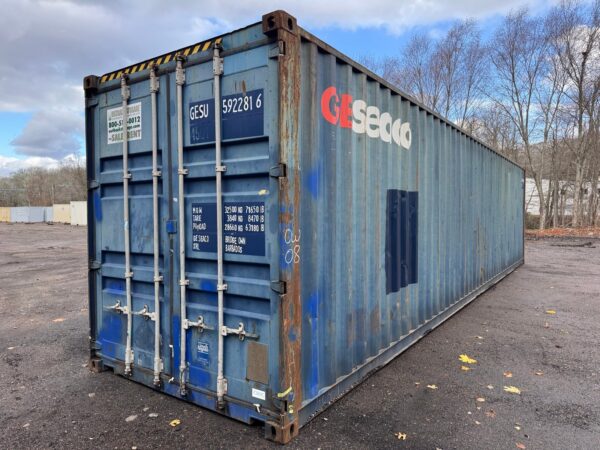 As-is 40 ft High Cube Shipping Container – Blue