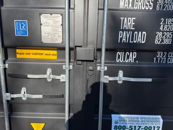 Used 20 ft Double-Door Shipping Container – Black - Image 4
