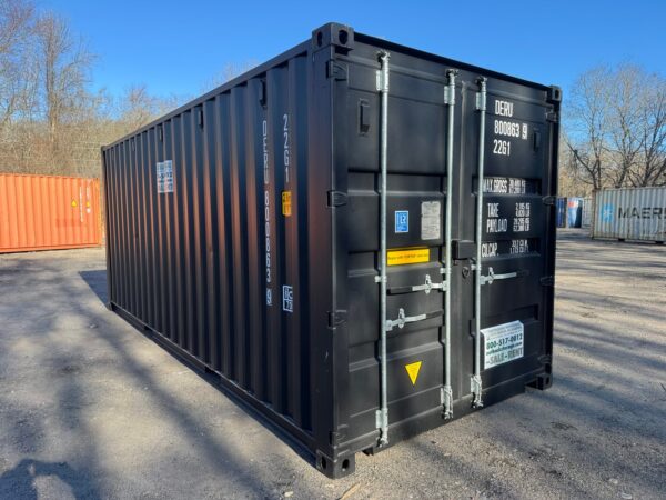 Used 20 ft Double-Door Shipping Container – Black