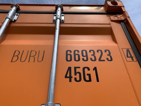 New 40 ft High Cube Shipping Container – Blue, Orange, Red - Image 2