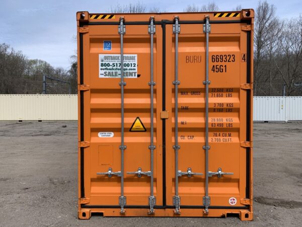 New 40 ft High Cube Shipping Container – Blue, Orange, Red - Image 3