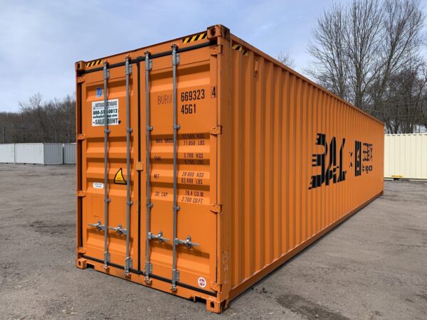 New 40 ft High Cube Shipping Container – Blue, Orange, Red - Image 6