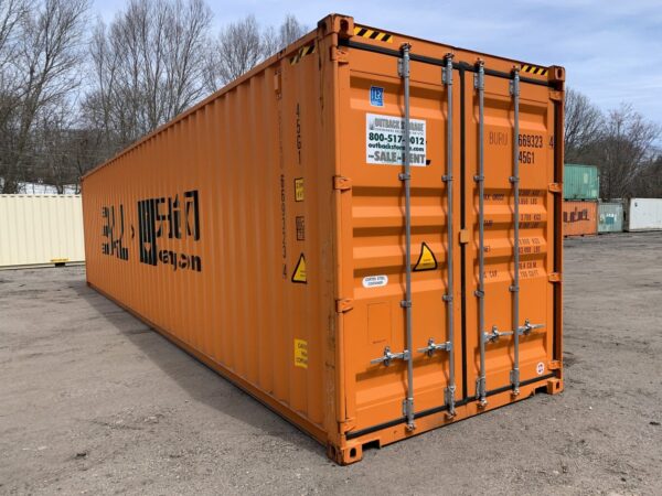 New 40 ft High Cube Shipping Container – Blue, Orange, Red - Image 12