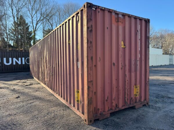 Used 40 ft High Cube Shipping Container – Brick Red - Image 8