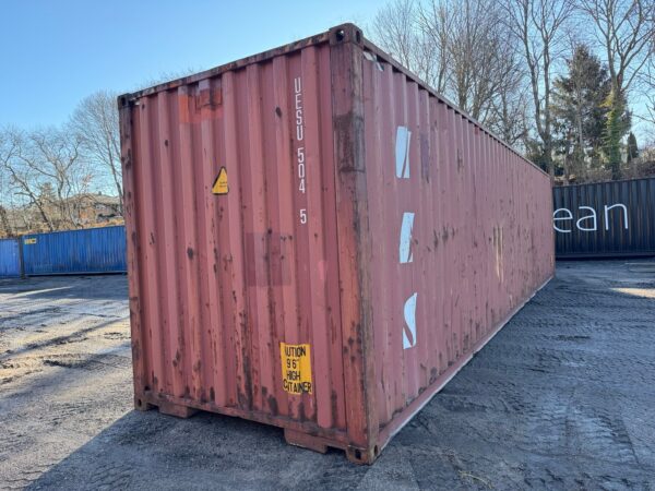 Used 40 ft High Cube Shipping Container – Brick Red - Image 10