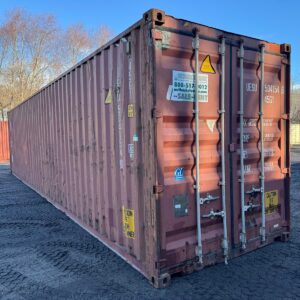 Used 40 ft High Cube Shipping Container – Brick Red