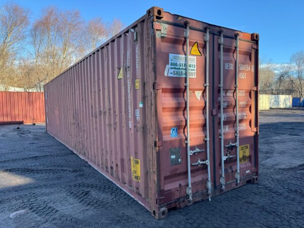 Used 40 ft High Cube Shipping Container – Brick Red