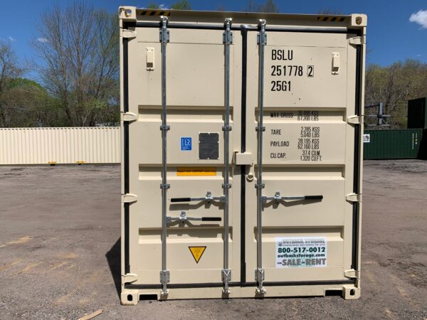 Used 20 ft High Cube Shipping Container – Beige, Green, Red - Image 3