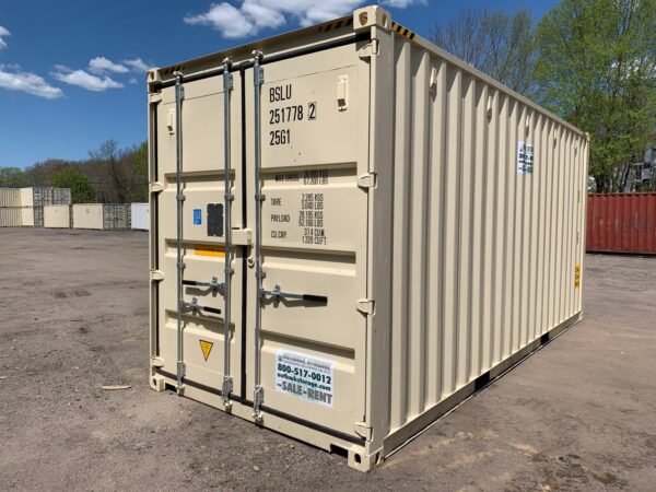 Used 20 ft High Cube Shipping Container – Beige, Green, Red - Image 9