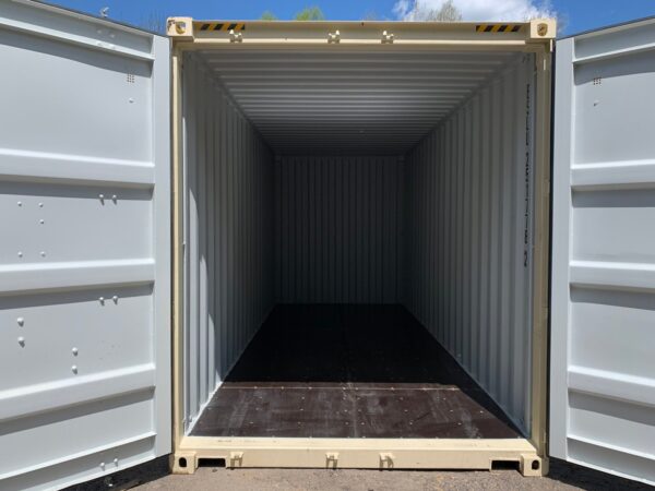 Used 20 ft High Cube Shipping Container – Beige, Green, Red - Image 17