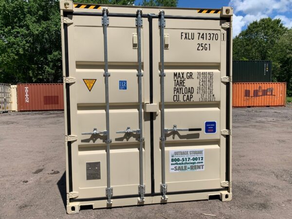 New 20 ft High Cube Double-Door Shipping Container – Beige or Red - Image 3
