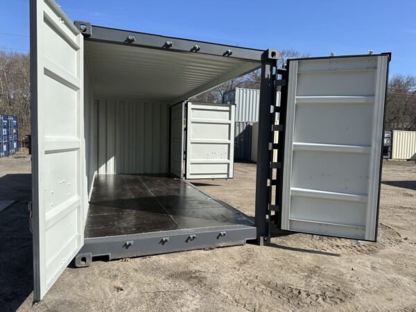 New 20 ft Open-Side Shipping Container – Gray