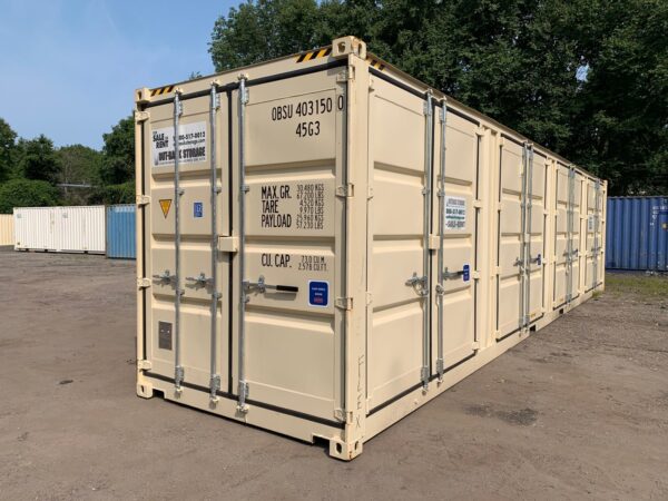 New 40 ft High Cube Open-Side Shipping Container – White, Beige, Blue, Red - Image 11