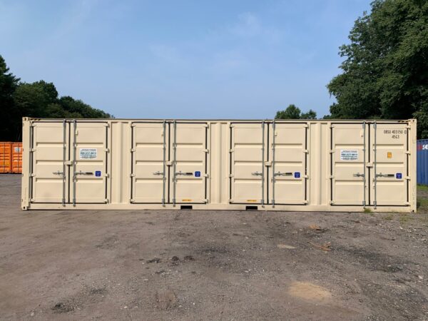 New 40 ft High Cube Open-Side Shipping Container – White, Beige, Blue, Red - Image 12
