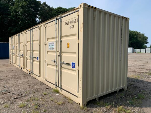 New 40 ft High Cube Open-Side Shipping Container – White, Beige, Blue, Red - Image 13