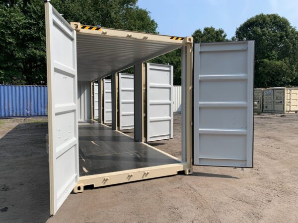 New 40 ft High Cube Open-Side Shipping Container – White, Beige, Blue, Red - Image 38