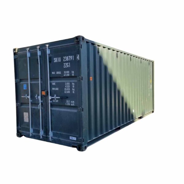 Used 20 ft Double-Door Shipping Container – Green or Dark Green