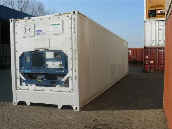 Used 40 ft High Cube Refrigerated Shipping Container – Red - Image 3